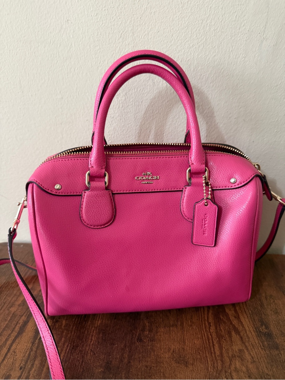 Coach Mini Bennett Satchel in hot pink